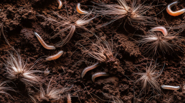 Seamless Photorealistic: Damp Rich Soil with Earthworms Texture
