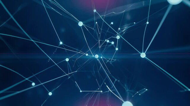 Abstract network animation featuring interconnected nodes and glowing lines