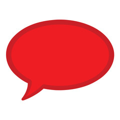 Smooth red oval speech bubble icon for communication and dialogue