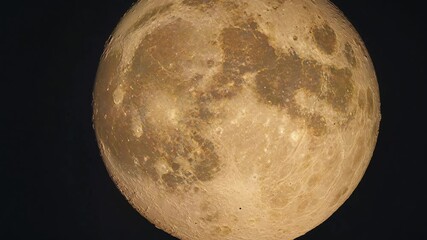 Detailed full moon view showcases craters and lunar surface features - Powered by Adobe