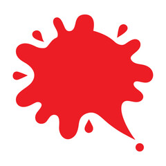 Vibrant red splat speech bubble icon for communication and ideas