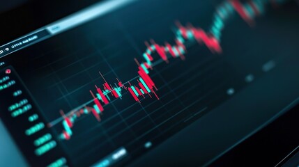 Detailed Analysis of Stock Market Chart with Colorful Candlesticks