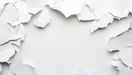 Torn white paper creating a frame