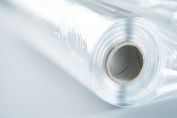 Rolled clear plastic sheet