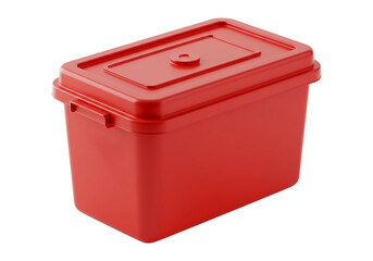 Red Plastic Storage Container Versatile and Durable Storage Solution for Home Organization