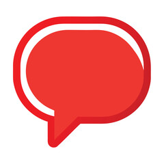 Wide red speech bubble icon with a classic clean design