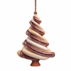 Swirled Ceramic Christmas Tree Ornament Hanging Decoration