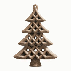 Intricate Wooden Christmas Tree Ornament Festive Holiday Decoration