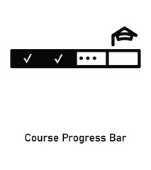 Obraz premium Course progress tracking icon with graduation cap