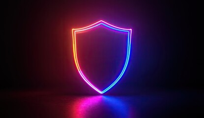 Neon shield graphic
