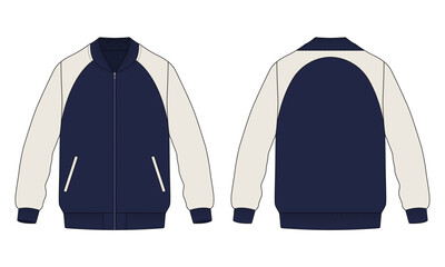 Varsity jacket mockup front and back view