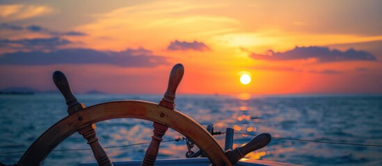 Sunset View From A Ship's Wheel