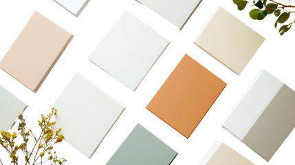 Stylish Square Tiles in Pastel Colors with Natural Elements for Modern Interior Design Inspiration