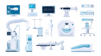 Medical Equipment Collection Featuring Advanced Technology for Healthcare and Diagnostic Purposes