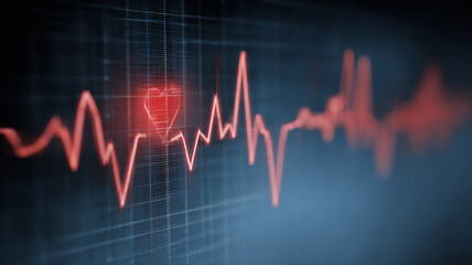 Fototapeta premium heart beat cardiogram