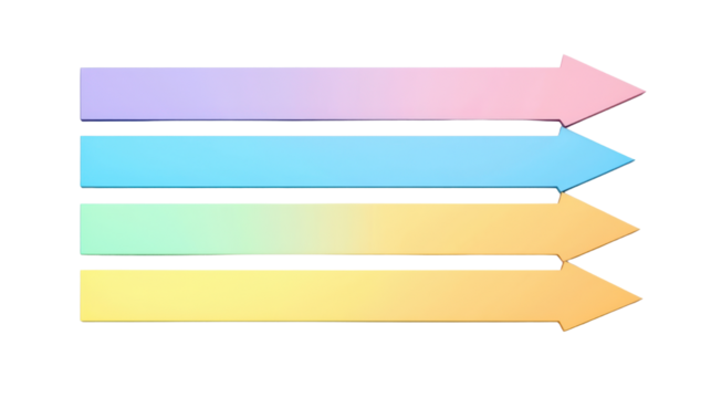 Colorful Gradient Arrows Pointing Right for Directional Guidance in Business and Marketing Concepts