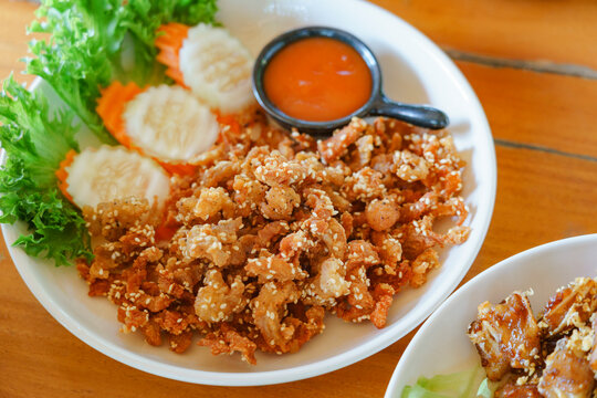 Deep fried chicken tendons