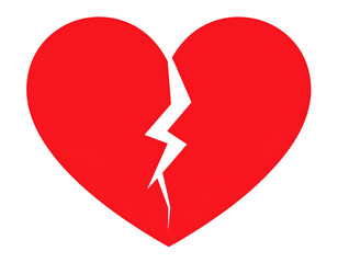 Broken Heart Emoji &ndash; Love Loss Symbol &ndash; Isolated Transparent Background PNG