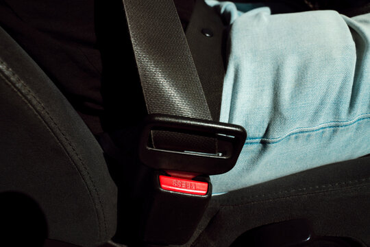 Fastened Seat Belt Close Up 