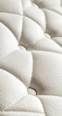 Obraz premium Close-up of white quilted upholstery