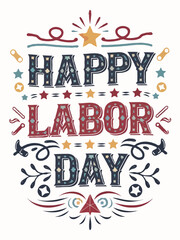 Fototapeta premium Bold Typography T-Shirt Designs for Labor Day USA – Celebrate American Workers in Style