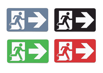 minimalist emergency exit sign vector 