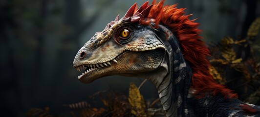 Obraz premium The mighty knight of Dilophosaurus,ai generative