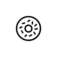 Minimal black icon of a whole plain donut with no frosting, symbolizing simple dessert or bakery item.