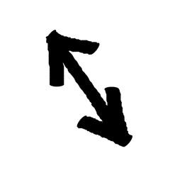 Doodle emphasis arrow vector. Design arrow line hand drawn icon. Arrow grunge twist curve wave. 