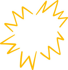 Geometric Yellow Burst Outline With Even Spikes