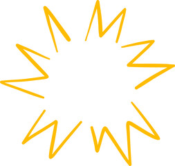 Yellow Irregular Starburst Frame Illustration