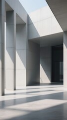 Obraz premium Modern Architectural Interior with Concrete Walls and Natural Light