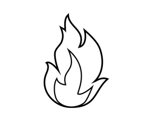シンプルな炎の線画イラスト