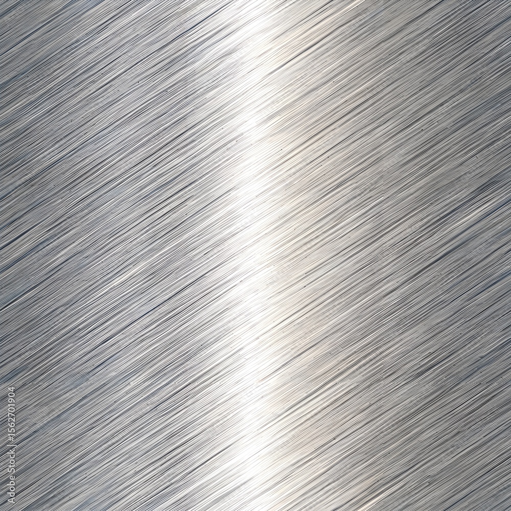 Canvas Prints silver brushed metal texture with glossy line pattern in polished industrial surface background