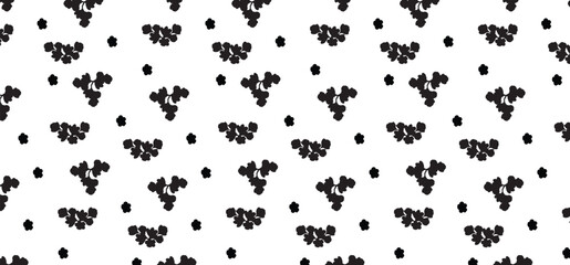 Filled flower pattern background in black