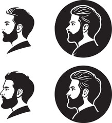 Man Head Silhouette Vector Icon Design – Minimalist Human Profile Graphic Illustration