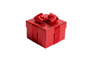 Obraz premium Red gift box, present wrapped, perfect for celebration, Christmas holiday or birthday surprise.