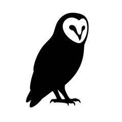 Fototapeta premium Golden Masked Owl Silhouette with Elegant Detailing