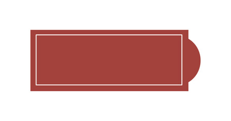 a solid brick-red or terracotta color rustic label  a decorative tag or an old-fashioned file tab, banner 