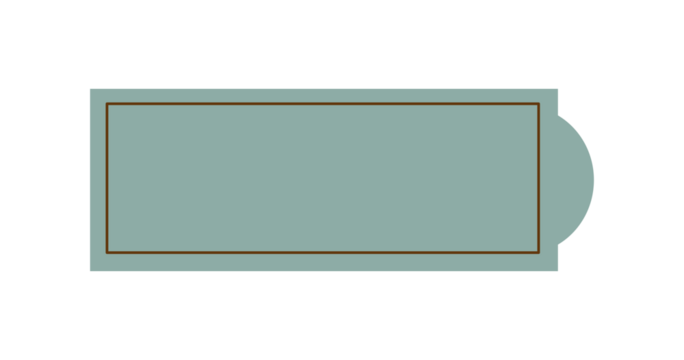 muted teal or sage green color label  banner 
