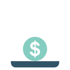 Cat shaped donation icon with currency symbol for charity