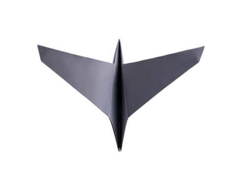 Sleek Gray Paper Airplane - Powered by Adobe