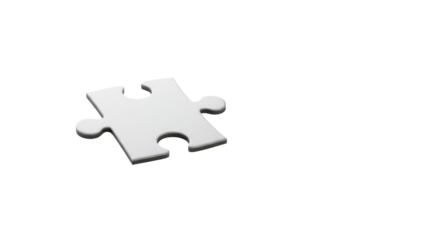 Single puzzle piece concept isolated PNG with Transparent Background