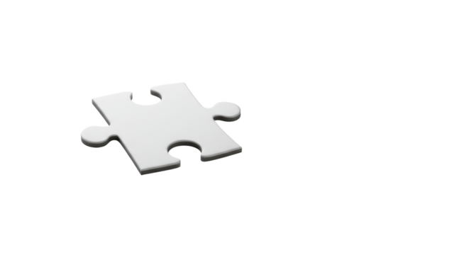 Single puzzle piece concept isolated PNG with Transparent Background