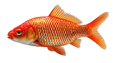 Goldfish Beauty: A vibrant goldfish showcases its radiant scales and elegant fins in this photorealistic depiction, radiating charm and aquatic grace.
