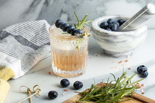 Summer cocktail with fresh ingredients