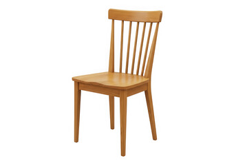 Wooden chair furniture design isolated on transparent background
