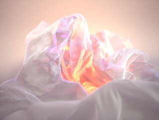 Abstract fabric folds, illuminated