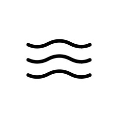 Wave icon representing water steam and heat symbol on transparent background for temperature and energy concepts
