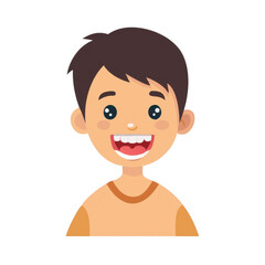 Obraz premium Happy smiling boy cartoon character isolated on transparent background